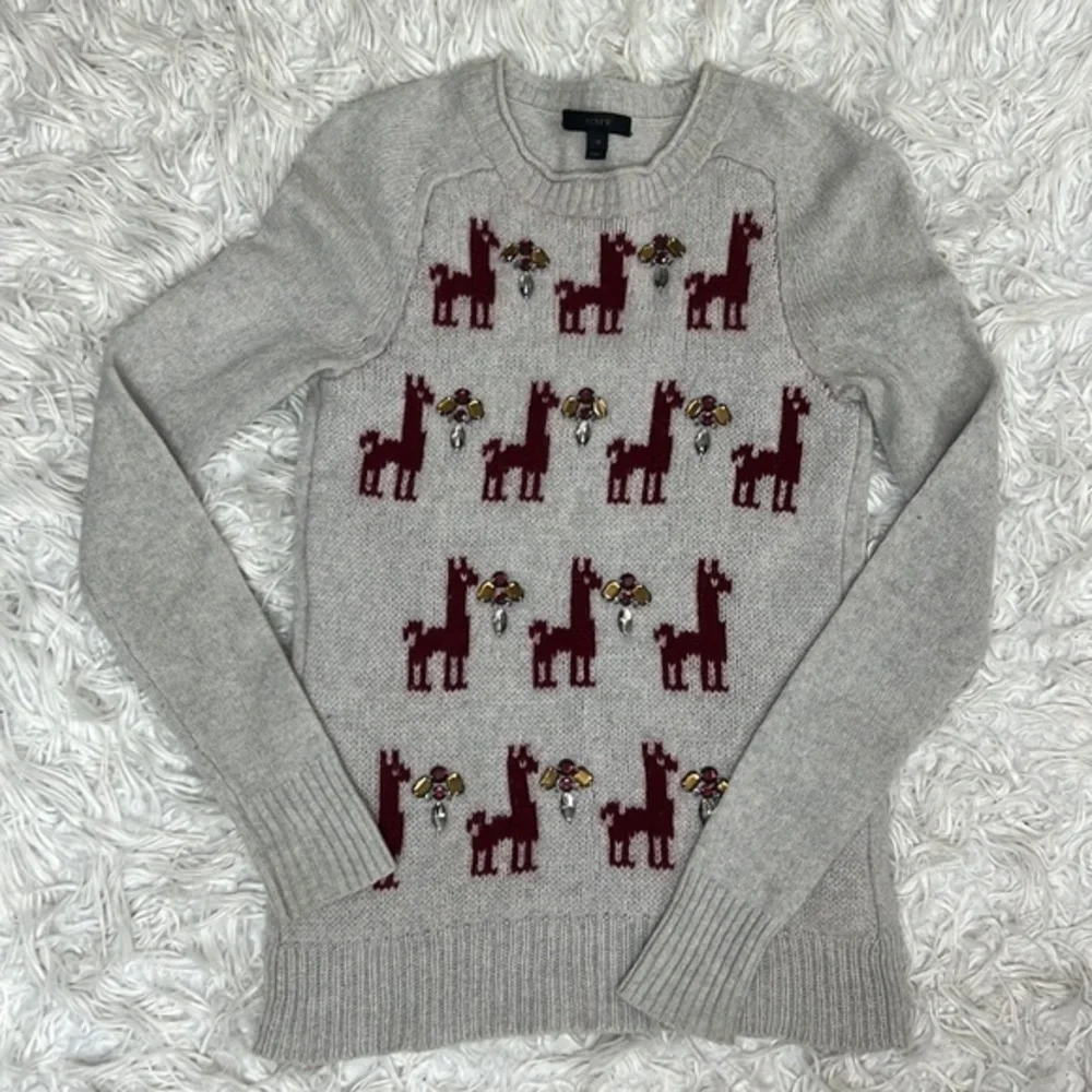 J.CREW‎ Embellished Ilama-intarsia wool sweater